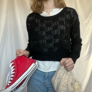 CONVERSE Black Knit Women's Sweater